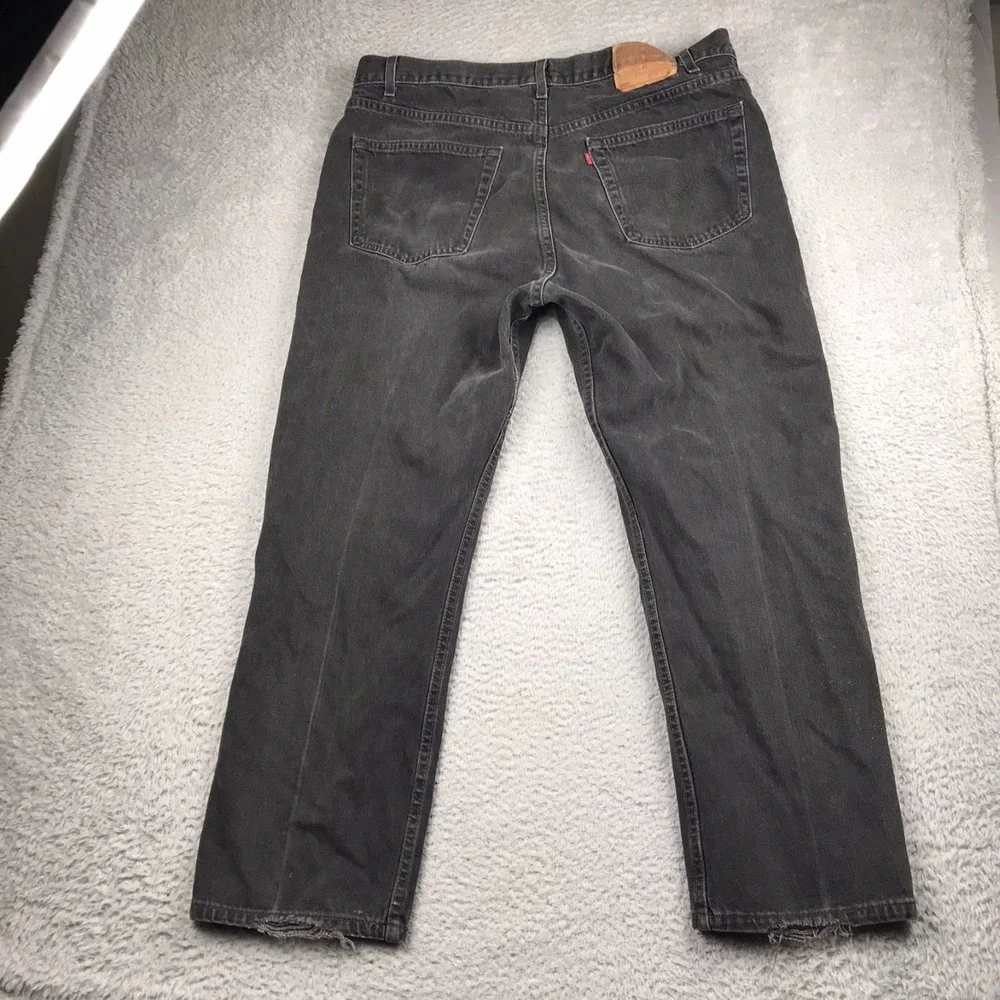 Levis 505 Jeans Mens 42 Washed Black Regular Straight Vintage Denim